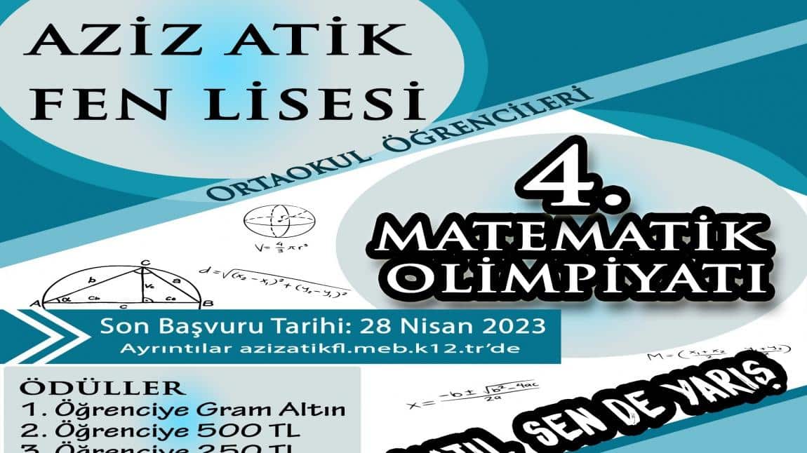 Aziz Atik Fen Lisesi Matematik Olimpiyatları başlıyor. (Ortaokul)